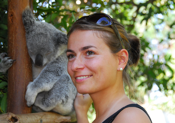 Visitor with a Koala.